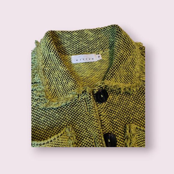 Willow Women's Green‎ Cotton Blend Weave Jacket Sz Small - Picture 4 of 8